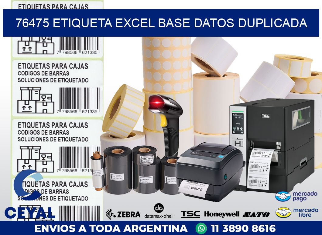 76475 etiqueta excel base datos duplicada