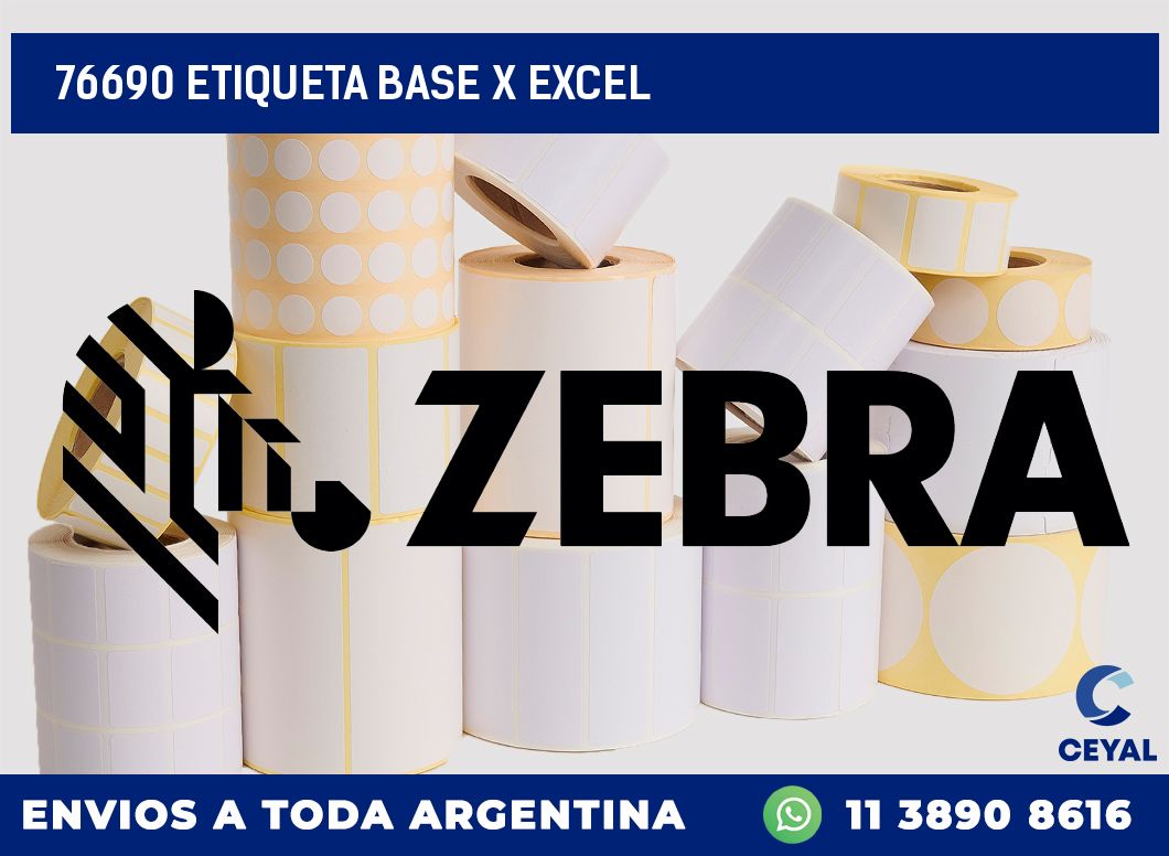 76690 etiqueta base x excel