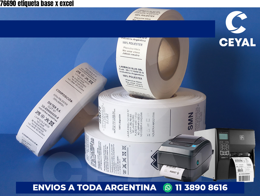 76690 etiqueta base x excel