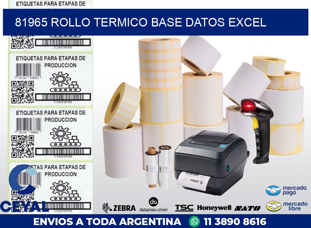 81965 rollo termico base datos excel