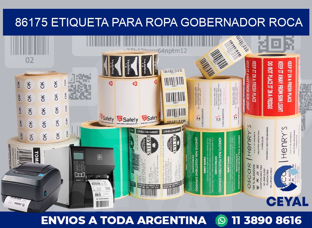 86175 ETIQUETA PARA ROPA GOBERNADOR ROCA