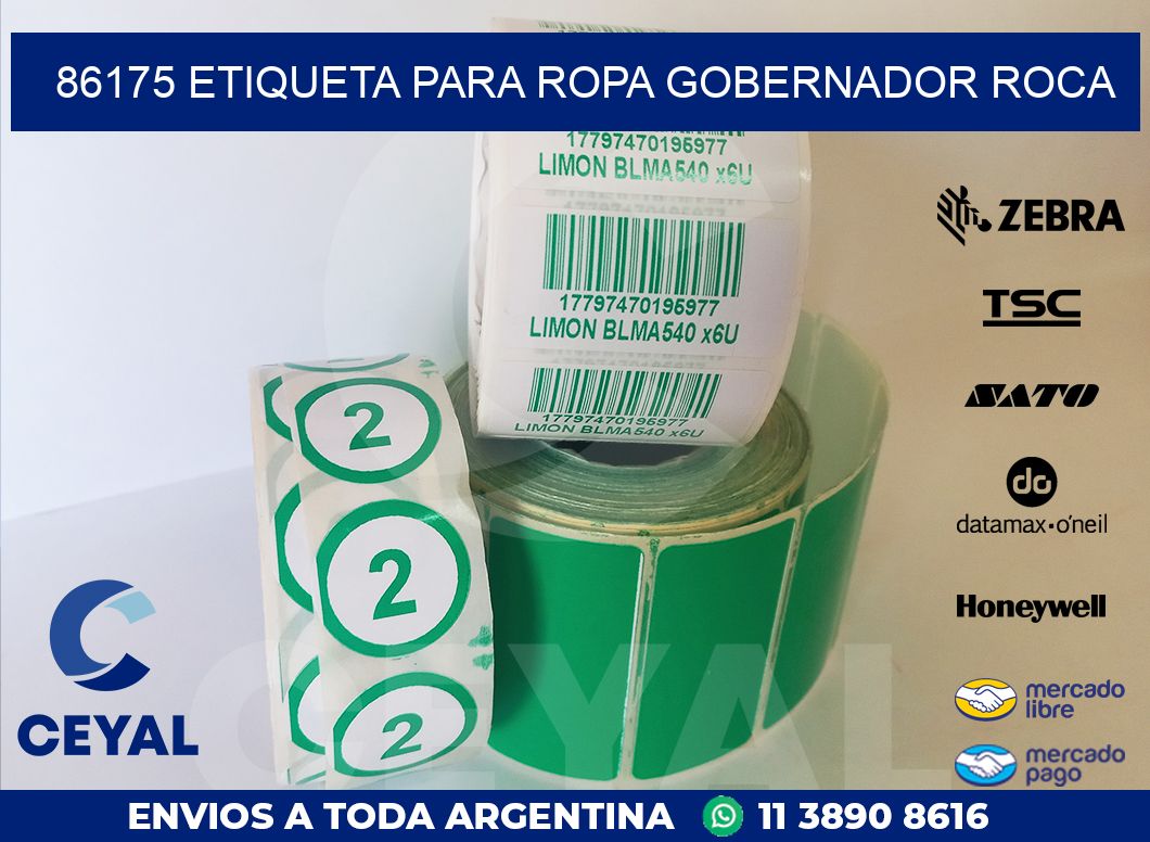 86175 ETIQUETA PARA ROPA GOBERNADOR ROCA