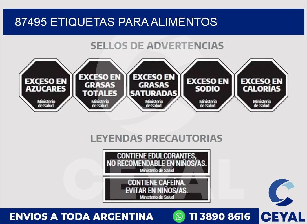 87495 ETIQUETAS PARA ALIMENTOS