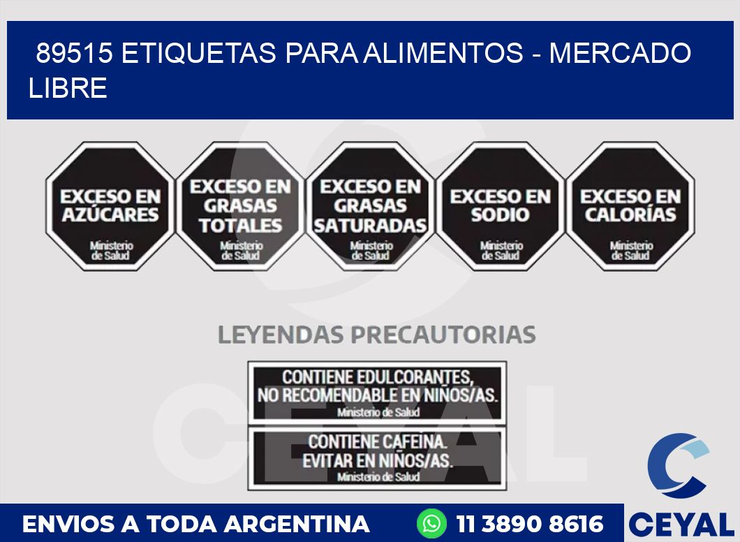89515 ETIQUETAS PARA ALIMENTOS - MERCADO LIBRE