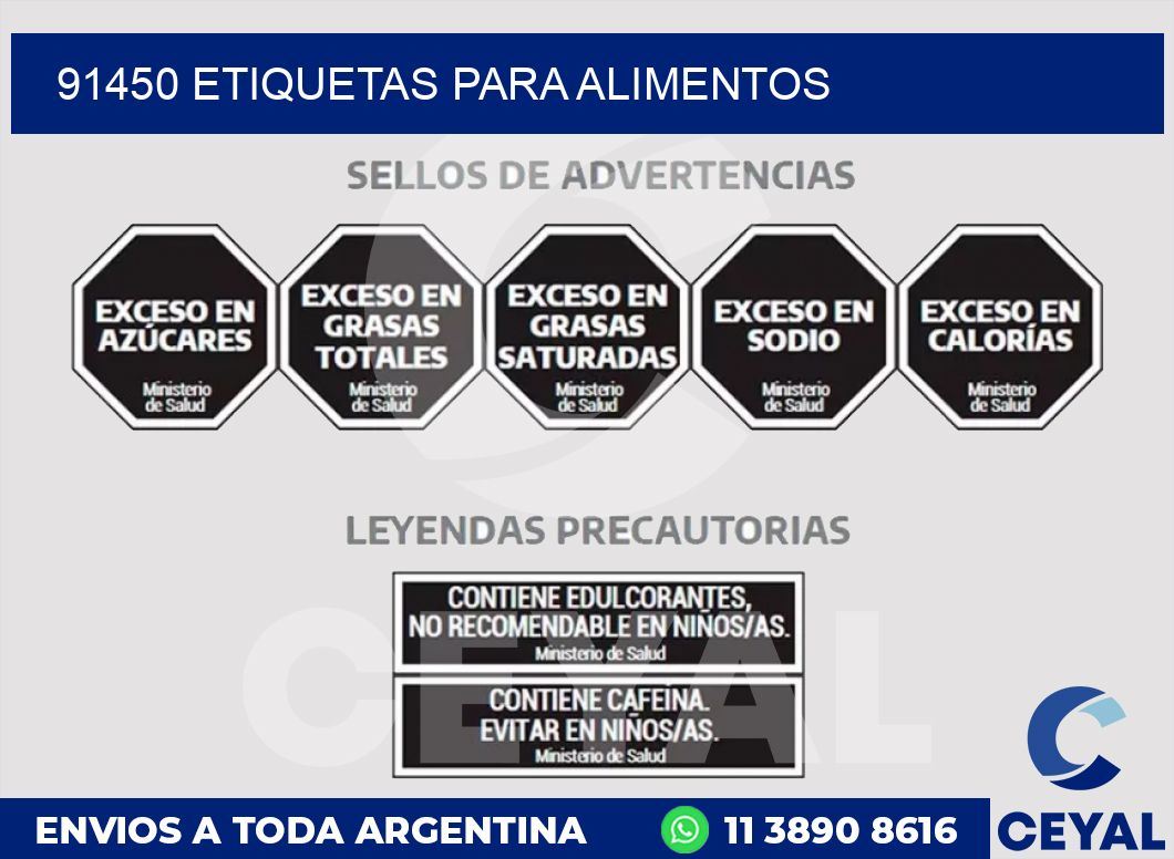 91450 ETIQUETAS PARA ALIMENTOS