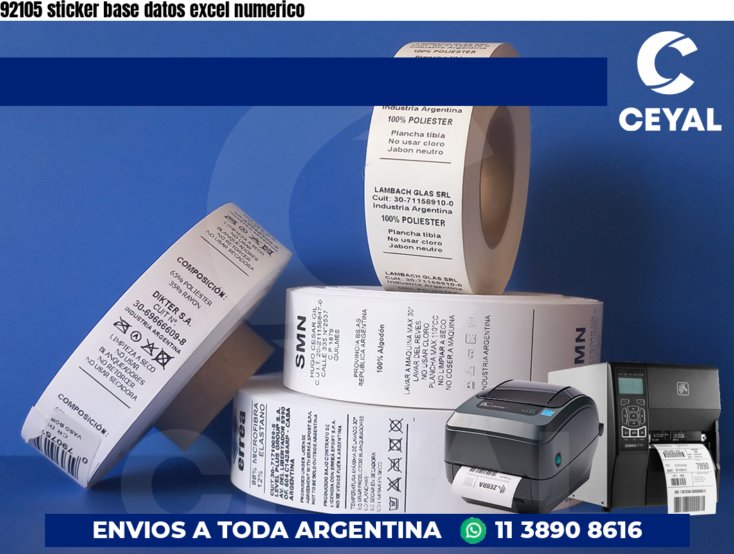 92105 sticker base datos excel numerico