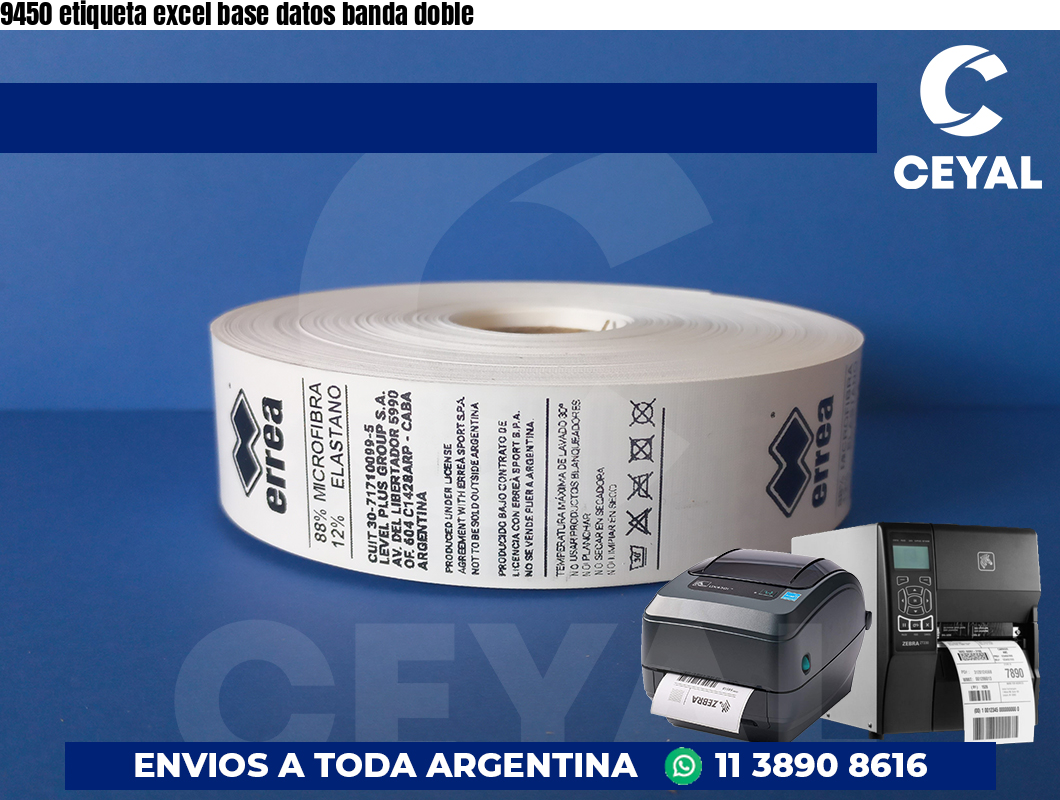 9450 etiqueta excel base datos banda doble