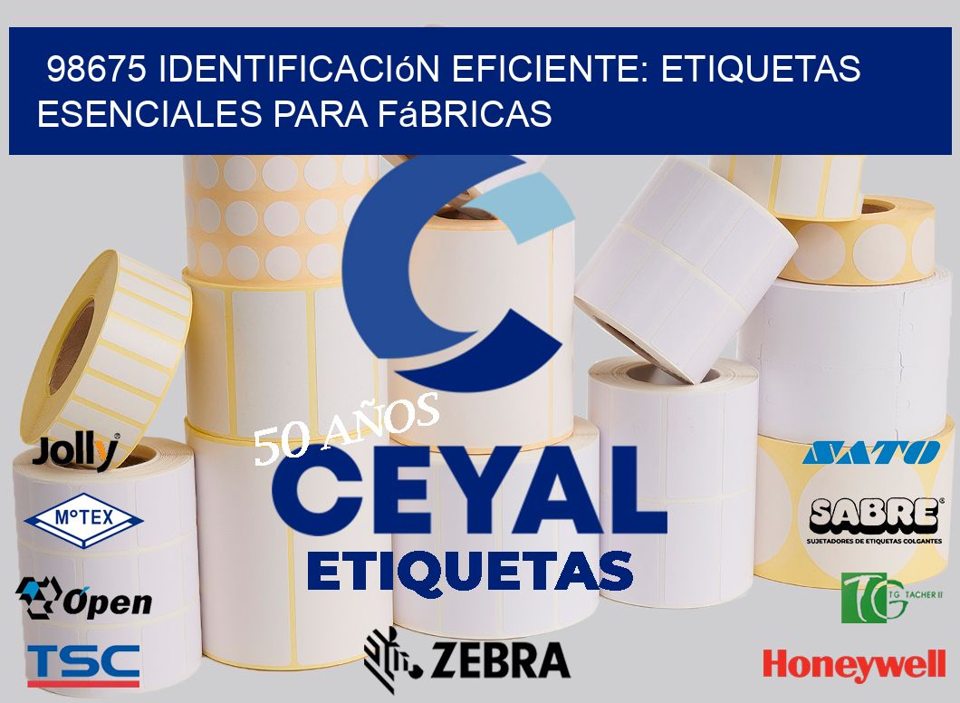 98675 Identificación Eficiente: Etiquetas Esenciales para Fábricas
