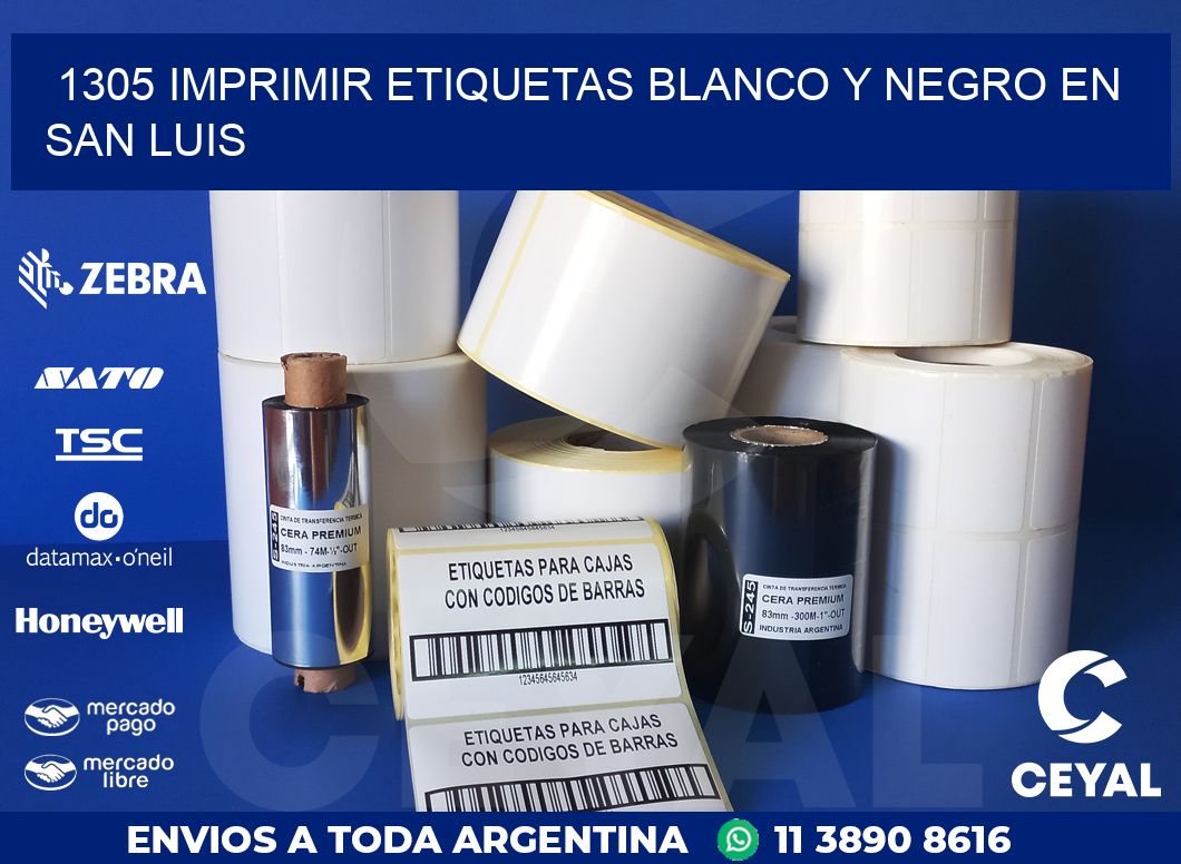 1305 IMPRIMIR ETIQUETAS BLANCO Y NEGRO EN SAN LUIS