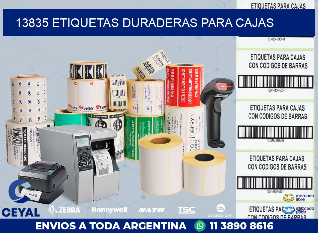 13835 ETIQUETAS DURADERAS PARA CAJAS