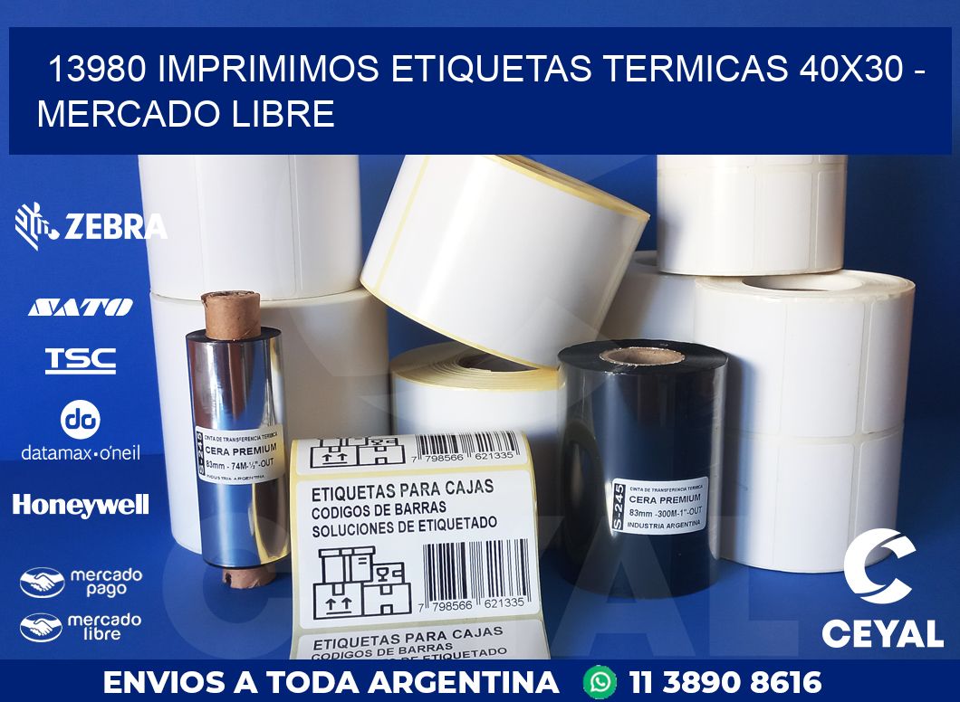 13980 IMPRIMIMOS ETIQUETAS TERMICAS 40X30 - MERCADO LIBRE