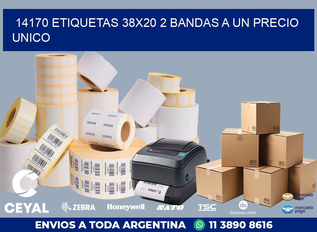 14170 ETIQUETAS 38X20 2 BANDAS A UN PRECIO UNICO