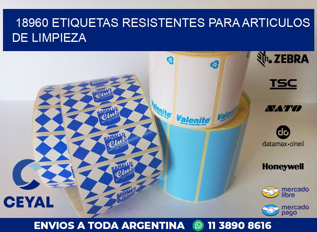 18960 ETIQUETAS RESISTENTES PARA ARTICULOS DE LIMPIEZA