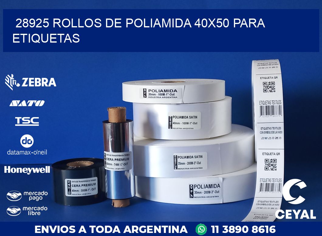 28925 ROLLOS DE POLIAMIDA 40X50 PARA ETIQUETAS