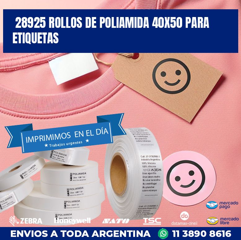28925 ROLLOS DE POLIAMIDA 40X50 PARA ETIQUETAS