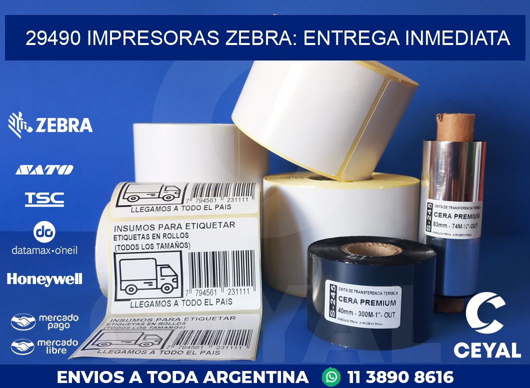 29490 IMPRESORAS ZEBRA: ENTREGA INMEDIATA