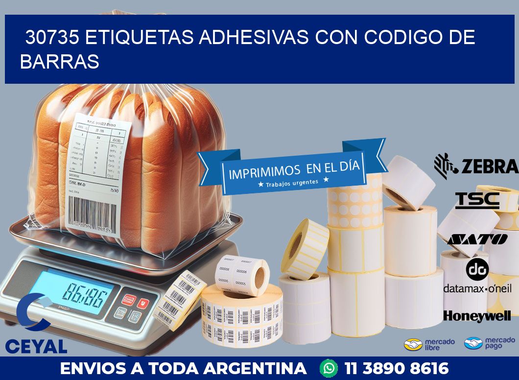 30735 ETIQUETAS ADHESIVAS CON CODIGO DE BARRAS