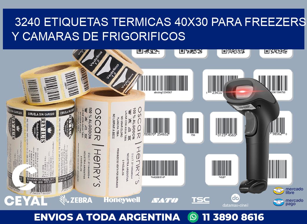 3240 ETIQUETAS TERMICAS 40X30 PARA FREEZERS Y CAMARAS DE FRIGORIFICOS