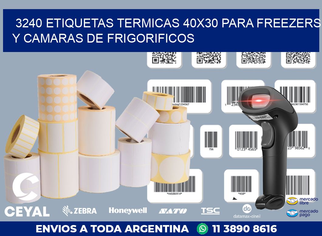 3240 ETIQUETAS TERMICAS 40X30 PARA FREEZERS Y CAMARAS DE FRIGORIFICOS