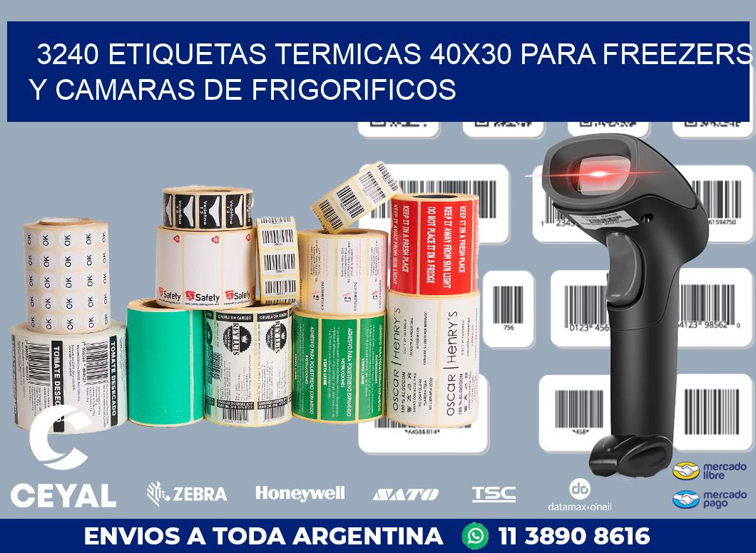 3240 ETIQUETAS TERMICAS 40X30 PARA FREEZERS Y CAMARAS DE FRIGORIFICOS