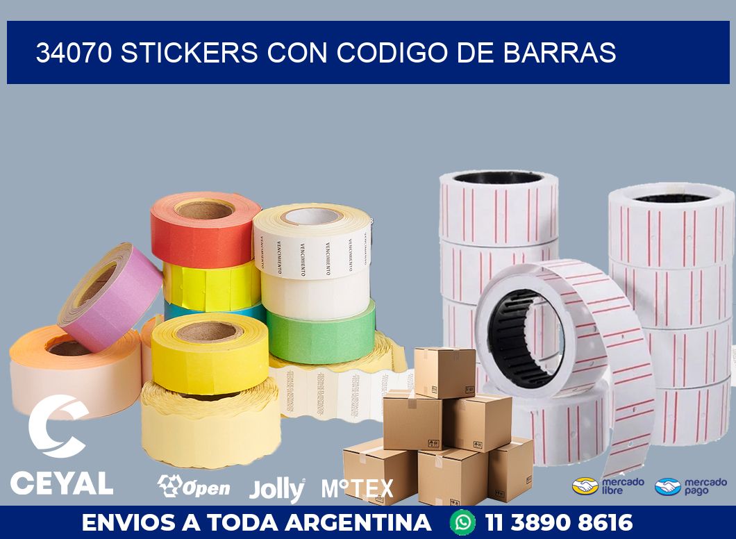 34070 STICKERS CON CODIGO DE BARRAS