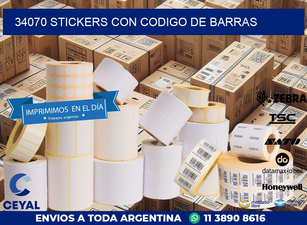 34070 STICKERS CON CODIGO DE BARRAS