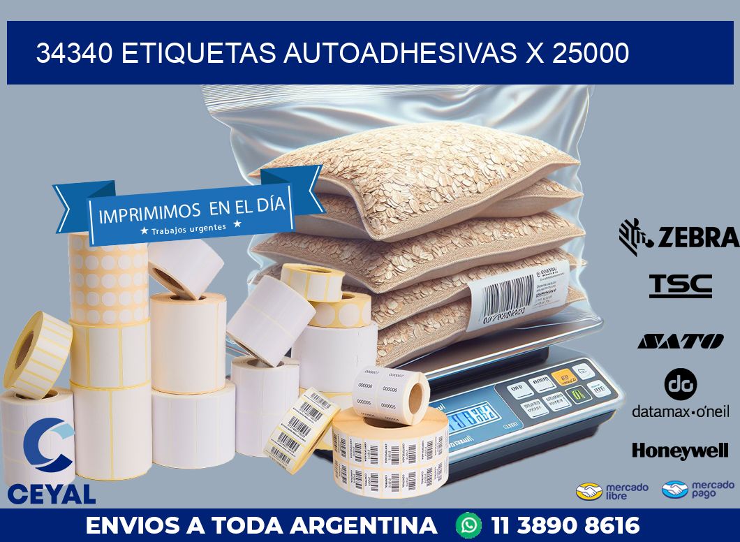 34340 ETIQUETAS AUTOADHESIVAS X 25000