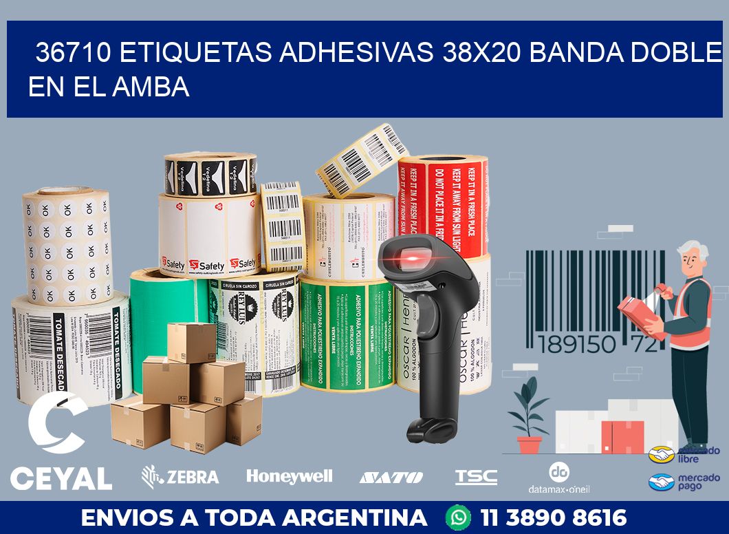 36710 ETIQUETAS ADHESIVAS 38X20 BANDA DOBLE EN EL AMBA