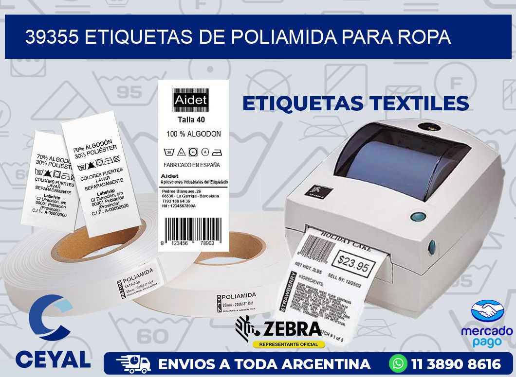 39355 ETIQUETAS DE POLIAMIDA PARA ROPA