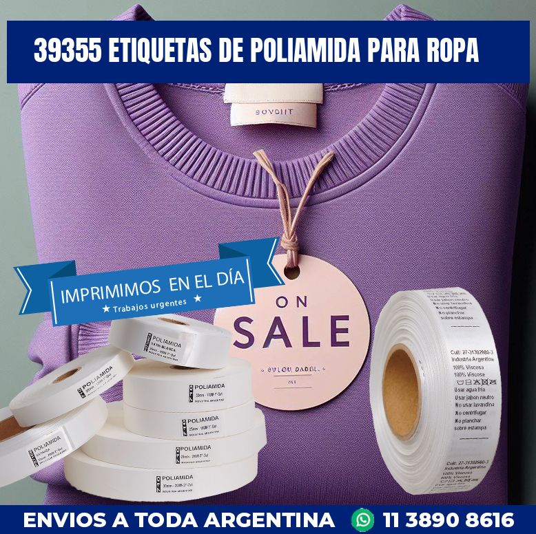 39355 ETIQUETAS DE POLIAMIDA PARA ROPA