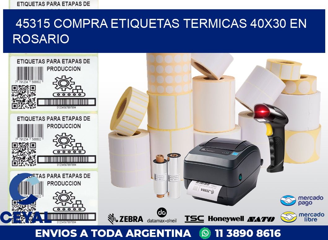 45315 COMPRA ETIQUETAS TERMICAS 40X30 EN ROSARIO