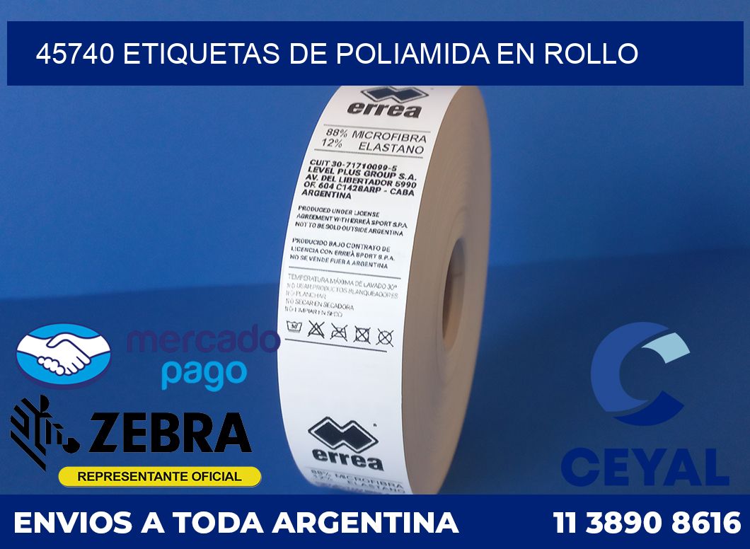 45740 ETIQUETAS DE POLIAMIDA EN ROLLO