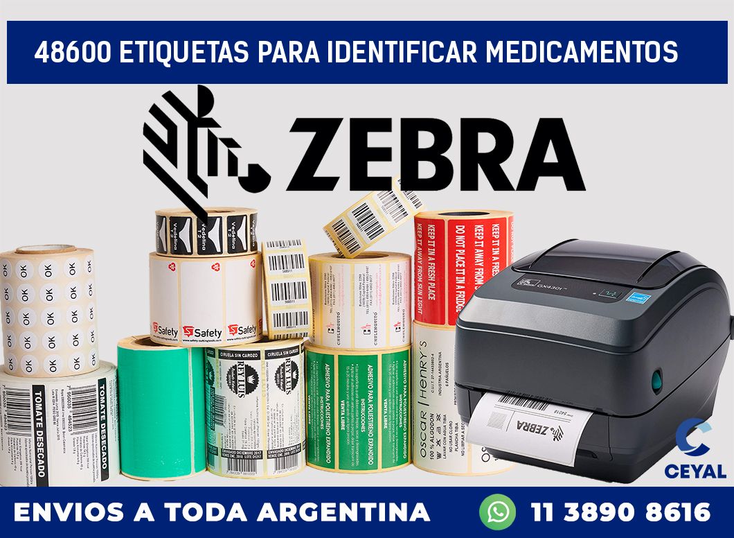 48600 ETIQUETAS PARA IDENTIFICAR MEDICAMENTOS