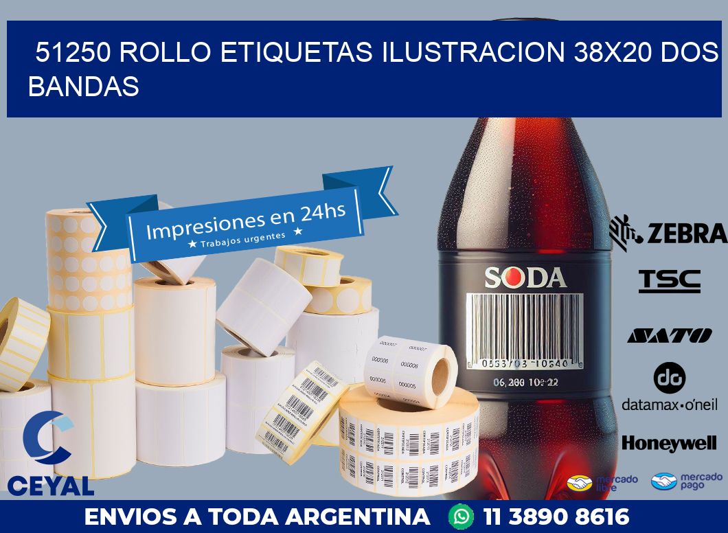 51250 ROLLO ETIQUETAS ILUSTRACION 38X20 DOS BANDAS