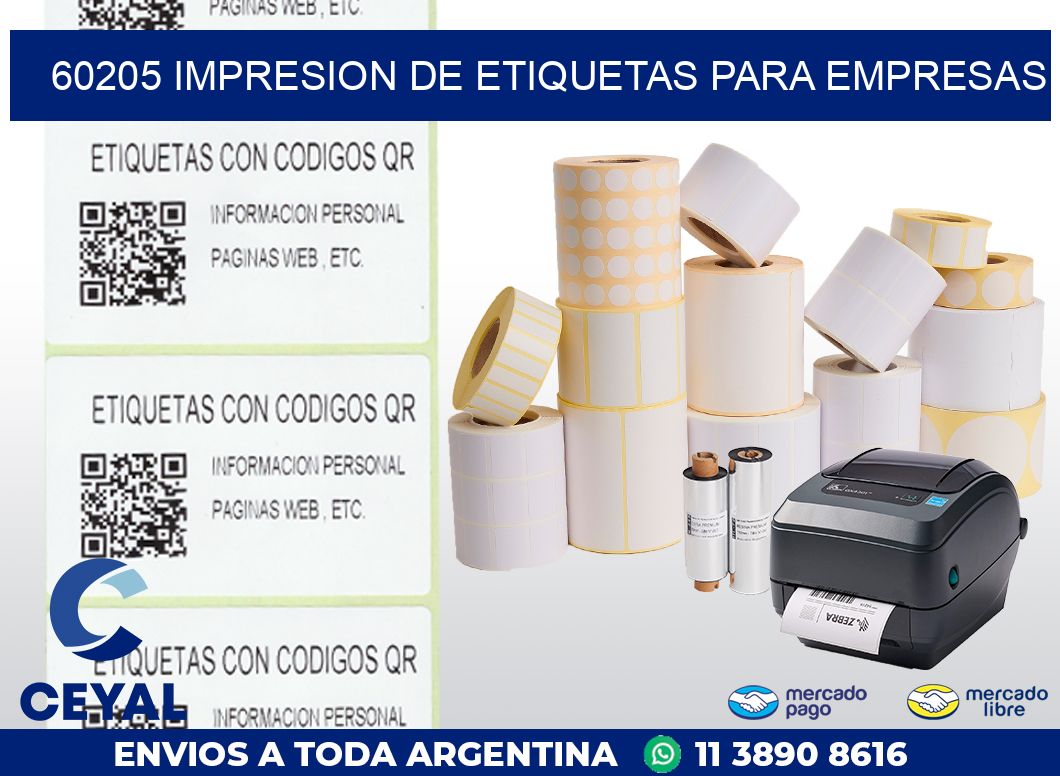 60205 IMPRESION DE ETIQUETAS PARA EMPRESAS