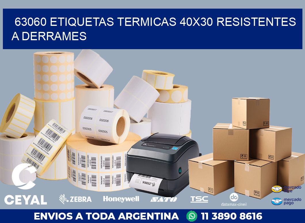 63060 ETIQUETAS TERMICAS 40X30 RESISTENTES A DERRAMES