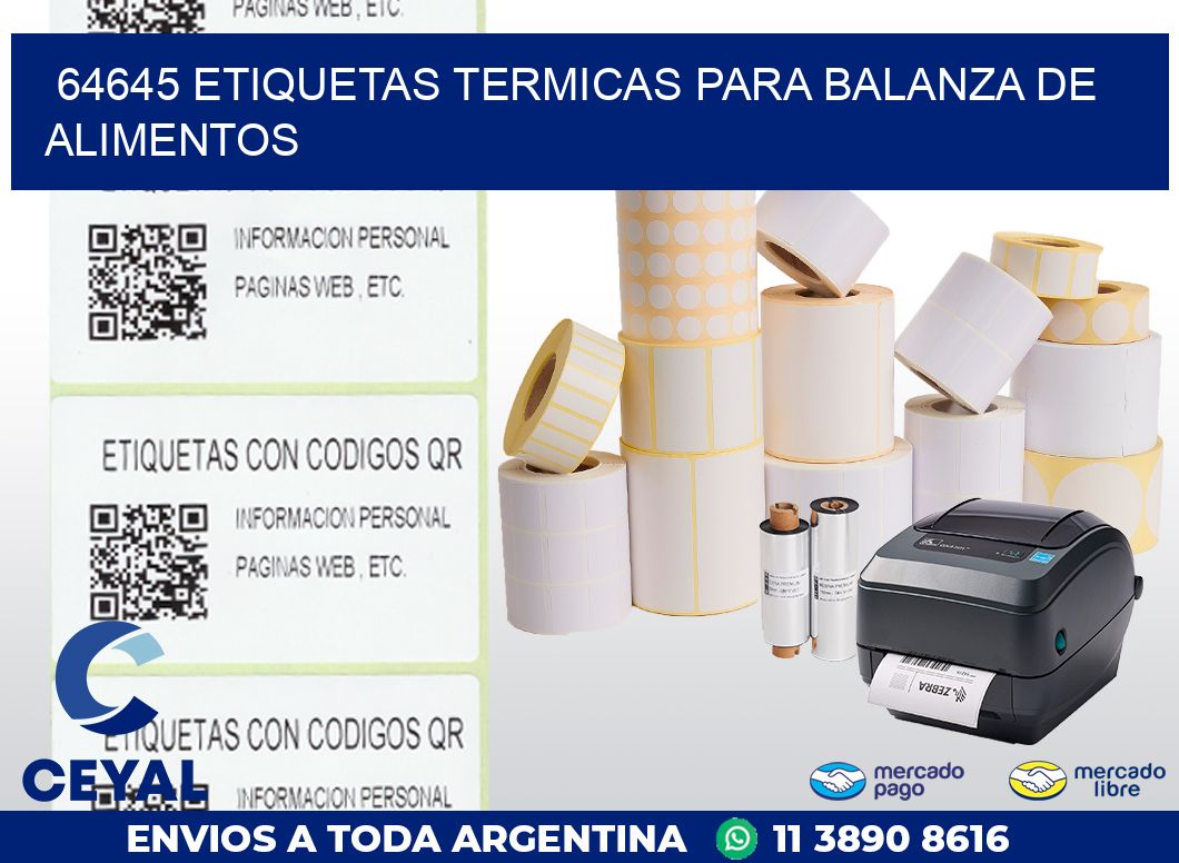 64645 ETIQUETAS TERMICAS PARA BALANZA DE ALIMENTOS
