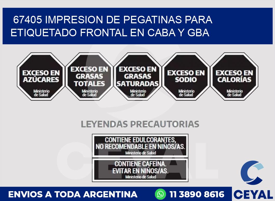 67405 IMPRESION DE PEGATINAS PARA ETIQUETADO FRONTAL EN CABA Y GBA