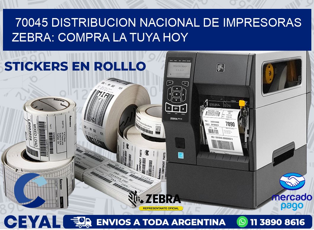 70045 DISTRIBUCION NACIONAL DE IMPRESORAS ZEBRA: COMPRA LA TUYA HOY