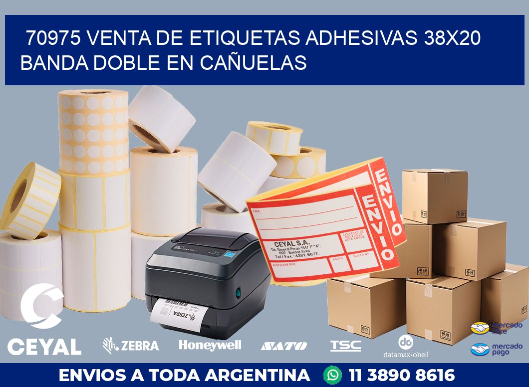 70975 VENTA DE ETIQUETAS ADHESIVAS 38X20 BANDA DOBLE EN CAÑUELAS