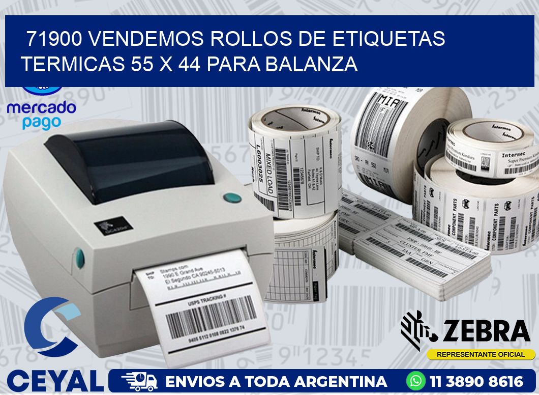 71900 VENDEMOS ROLLOS DE ETIQUETAS TERMICAS 55 X 44 PARA BALANZA