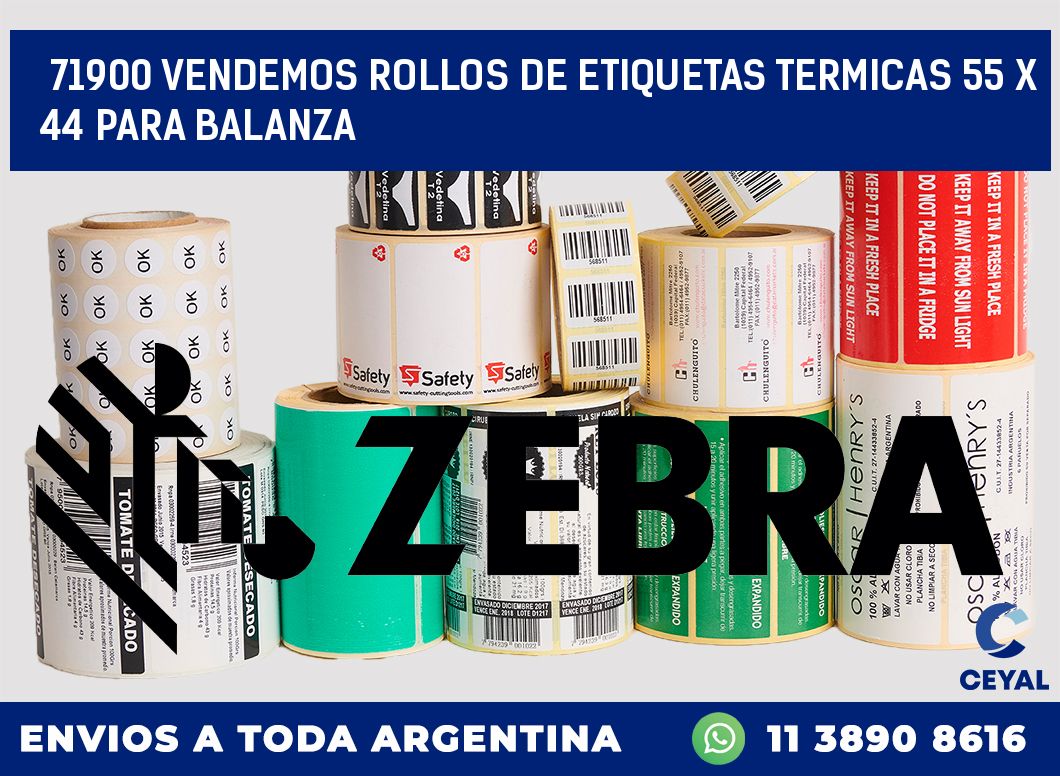 71900 VENDEMOS ROLLOS DE ETIQUETAS TERMICAS 55 X 44 PARA BALANZA