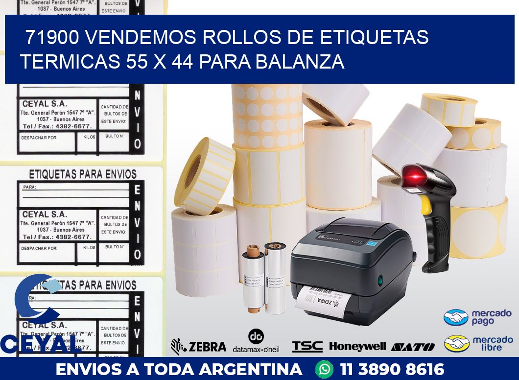 71900 VENDEMOS ROLLOS DE ETIQUETAS TERMICAS 55 X 44 PARA BALANZA