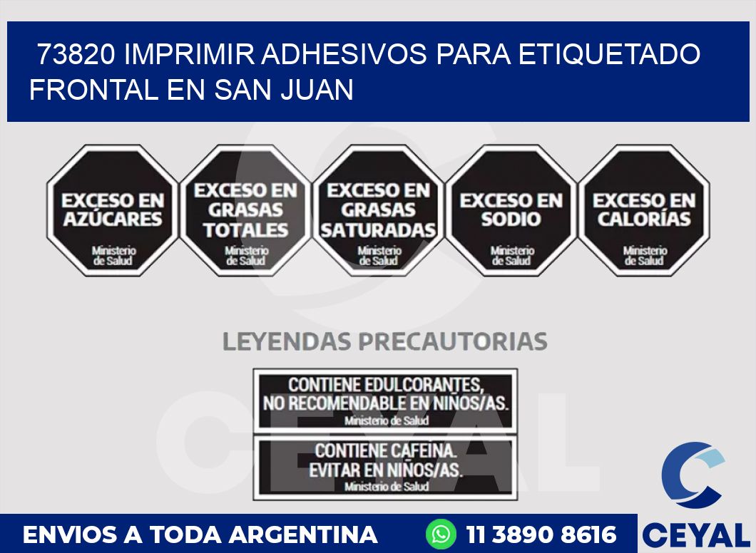 73820 IMPRIMIR ADHESIVOS PARA ETIQUETADO FRONTAL EN SAN JUAN