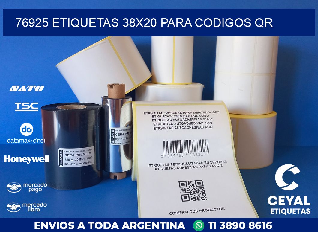 76925 ETIQUETAS 38X20 PARA CODIGOS QR