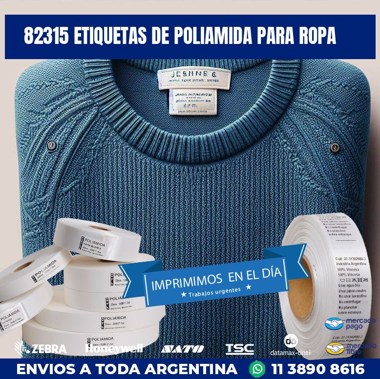 82315 ETIQUETAS DE POLIAMIDA PARA ROPA