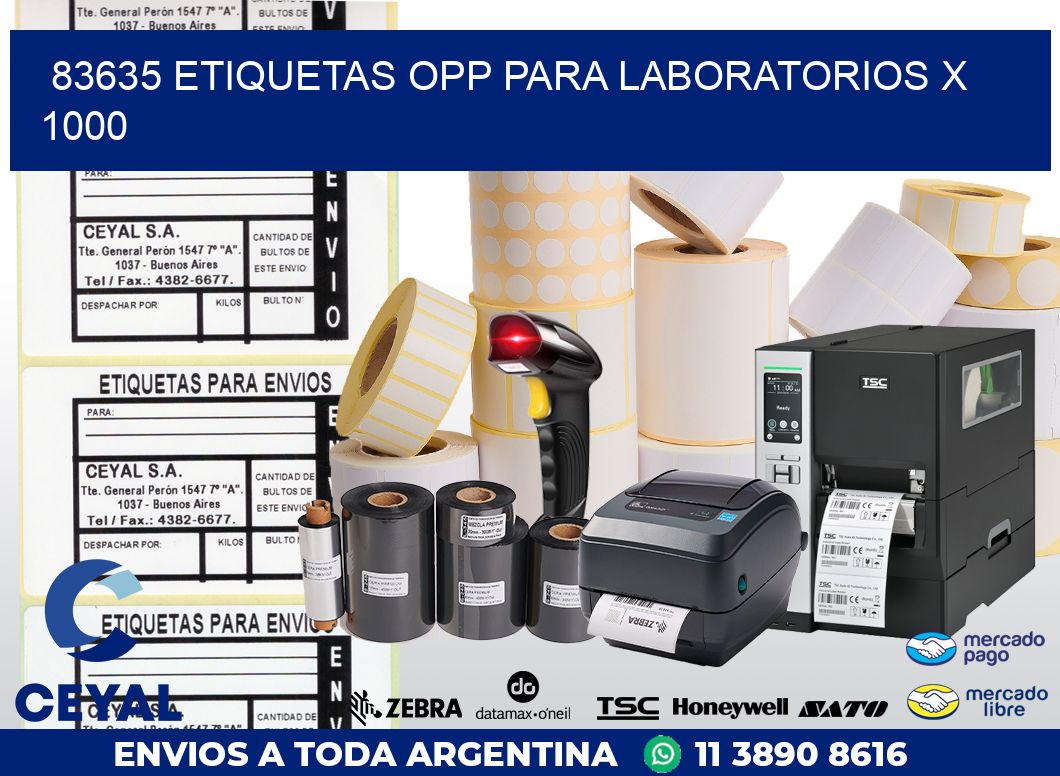 83635 ETIQUETAS OPP PARA LABORATORIOS X 1000