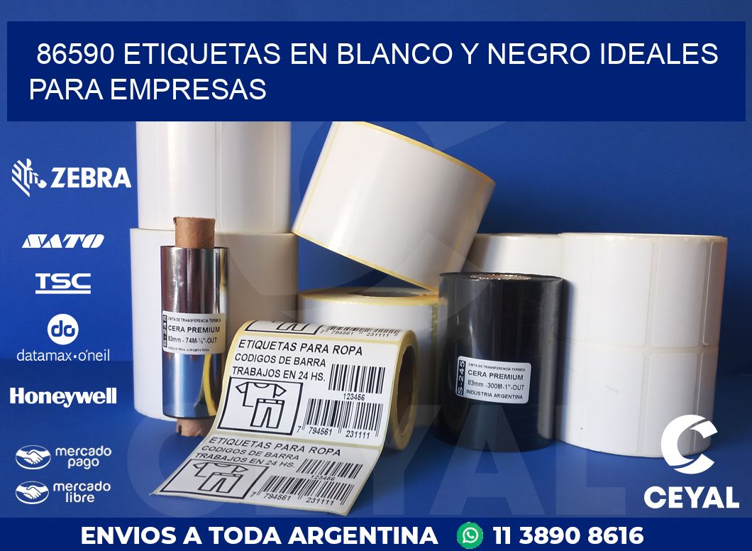 86590 ETIQUETAS EN BLANCO Y NEGRO IDEALES PARA EMPRESAS