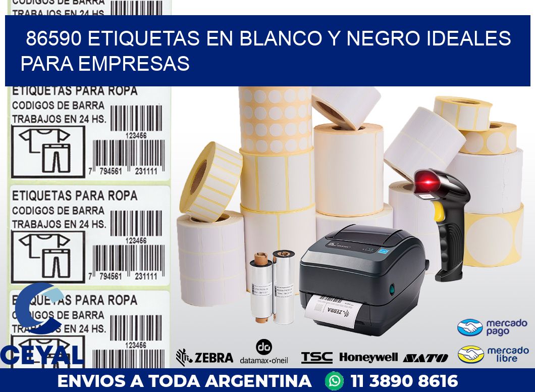86590 ETIQUETAS EN BLANCO Y NEGRO IDEALES PARA EMPRESAS
