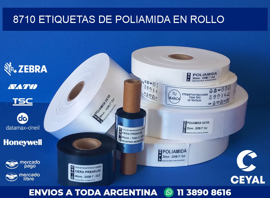 8710 ETIQUETAS DE POLIAMIDA EN ROLLO